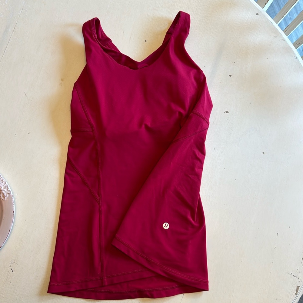 Lulu Lemon Pink Padded Tank Size 6